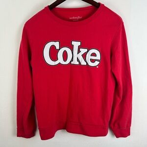 Coca-Cola Coke Red Crewneck Sweatshirt by WeLoveFine Medium Retro Logo Pullover